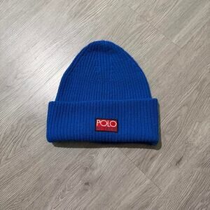 Polo Ralph Lauren Hi Tech Jumbo Cuffed Knit Beanie OSFA Blue NWOT